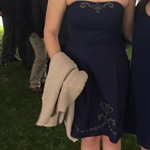 MUST GO: Lilly Pulitzer Navy/Gold Strapless Dress